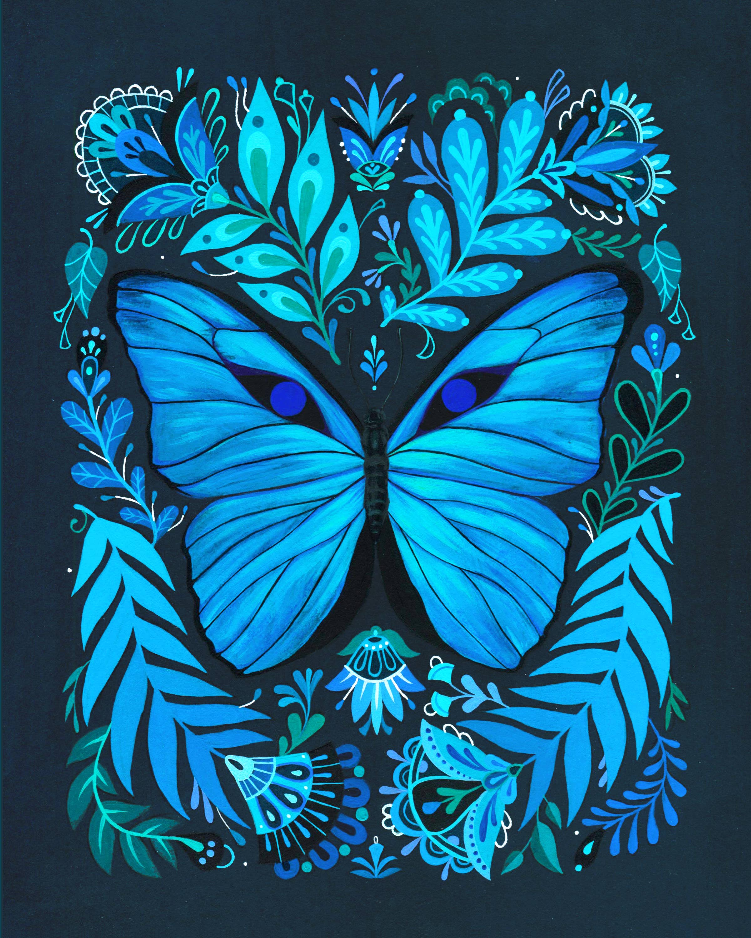 Blue Morpho Butterfly 8 x 10 Art Print – Sipsey Wilder