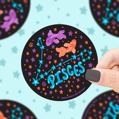 Pisces Constellation Zodiac Vinyl Sticker (Holographic)