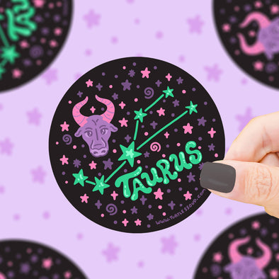 Taurus Constellation Zodiac Vinyl Sticker (Holographic)