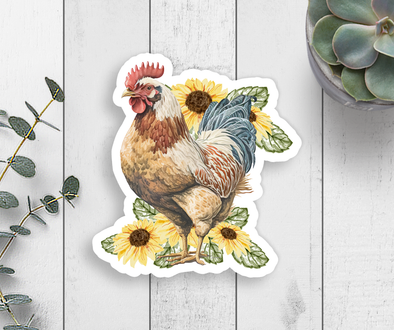 Sunflower Chicken Vinyl Sticker
