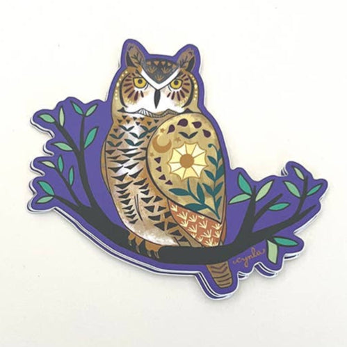 Decorative Great Horned Owl Sticker