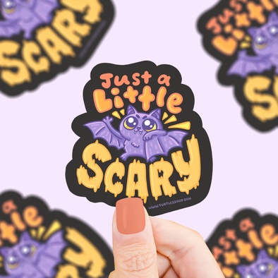 Just a Little Scary Bat Halloween Vinyl Sticker