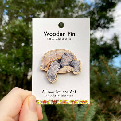Gopher Tortoise Wooden Pin