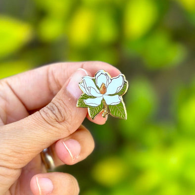 Magnolia Floral Lapel Pin