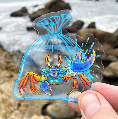 Pet Crab Clear Sticker