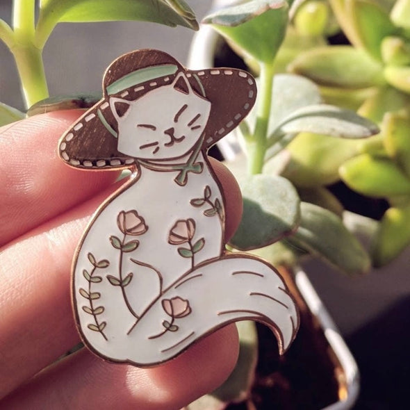 Garden Kitty Enamel Pin
