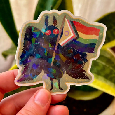 Sparkly Mothman Pride Sticker