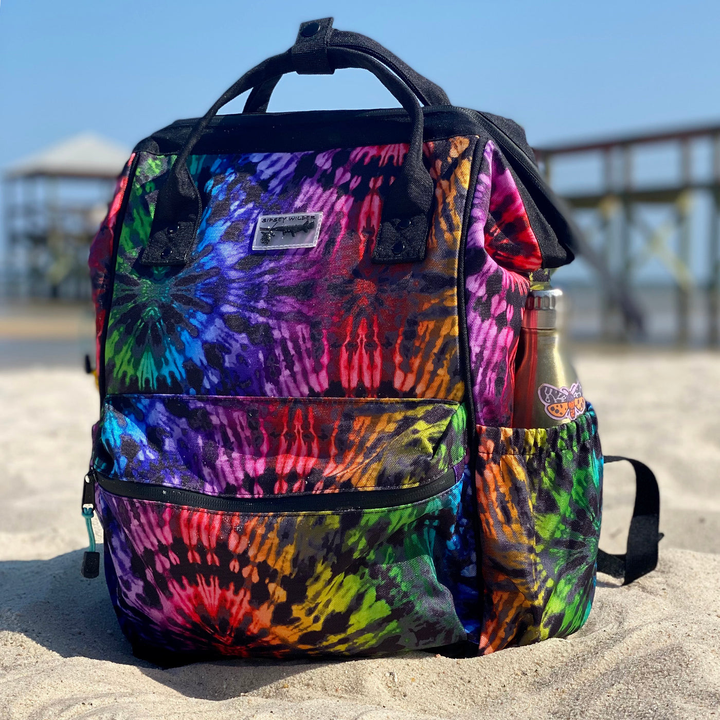 backpack laptop green pink tie die Pastel Dye for Girls, 17" it comes with a matching lunch box and a cute bag charm keychain for an extra pop of personality Tie-Dye Backpack Bundle | Pottery