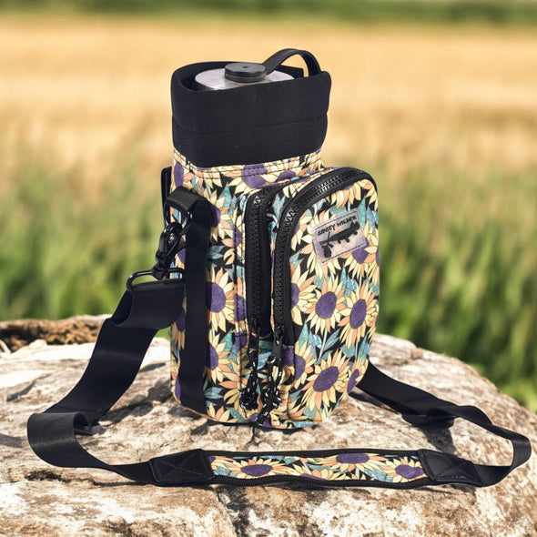 Sunflower Fields Water Bottle Carrier