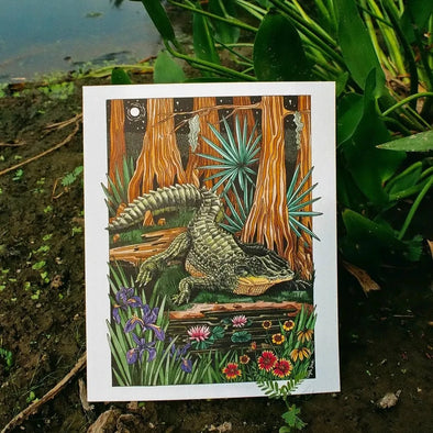 Alligator Art Print (8" x 10")