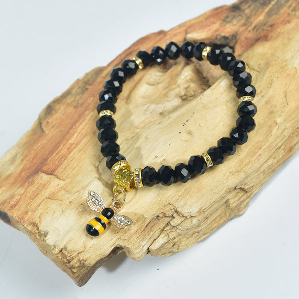 Bee with Rhinestones Bead Bracelet – Sipsey Wilder