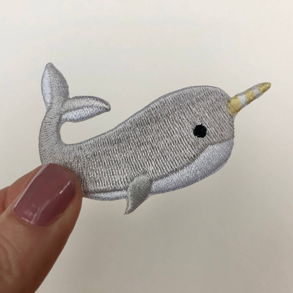 Narwhal Embroidered Iron-On Patch