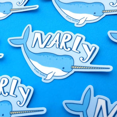 Narly Unicorn of the Sea Vinyl Sticker