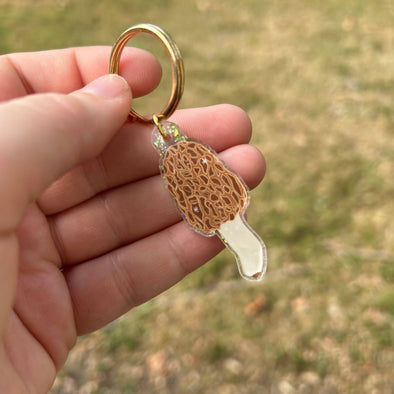 Morel Mushroom Keychain