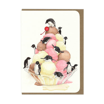 Penguin Sundae Birthday Card