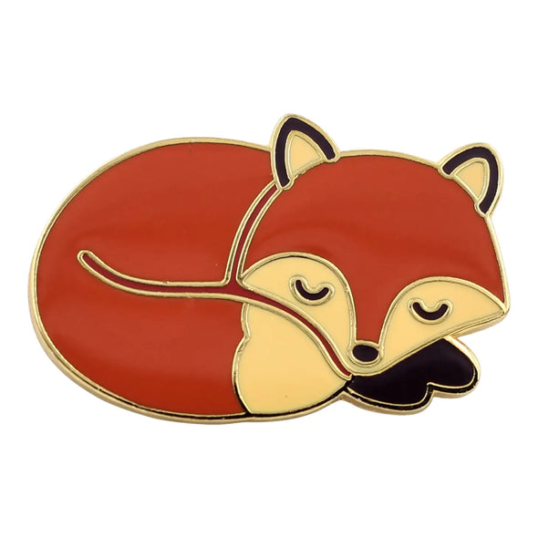 Cute Sleepy Fox Enamel Pin