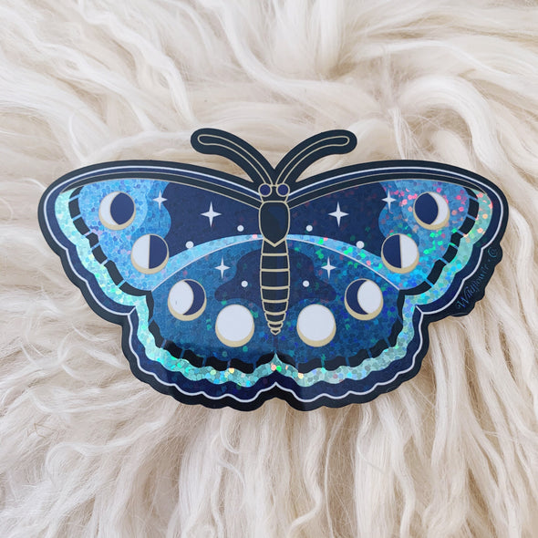 Glitter Holographic Lunar Butterfly Sticker