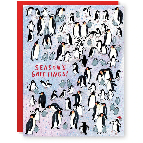 Holiday Penguins Greeting Card
