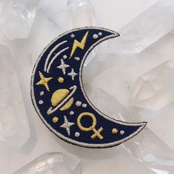Crescent Moon Iron-On Patch