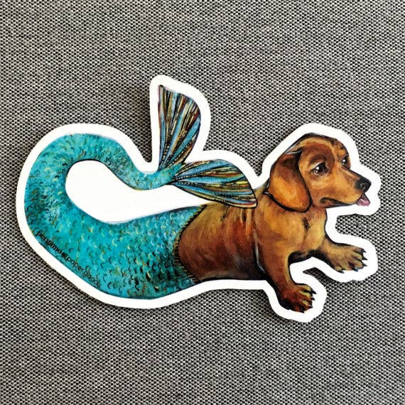 Mermaid Dachshund Sticker