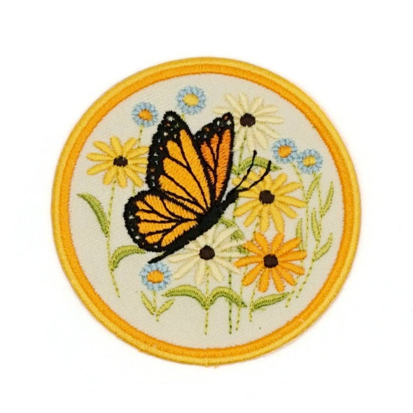 Wildflowers & Monarch Butterfly Circle Patch