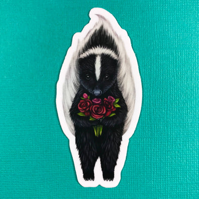 Skunk Rose Bouquet sticker