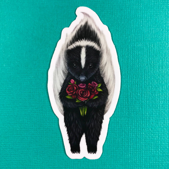 Skunk Rose Bouquet sticker