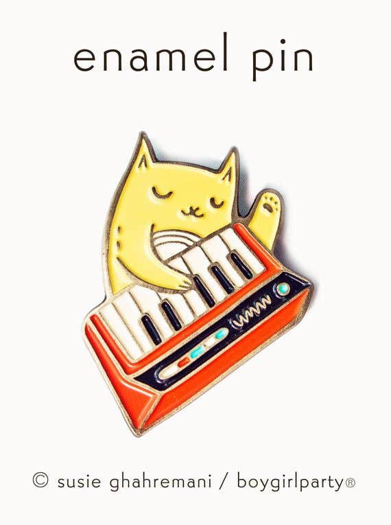 Punk Keyboard Cat Enamel Pin
