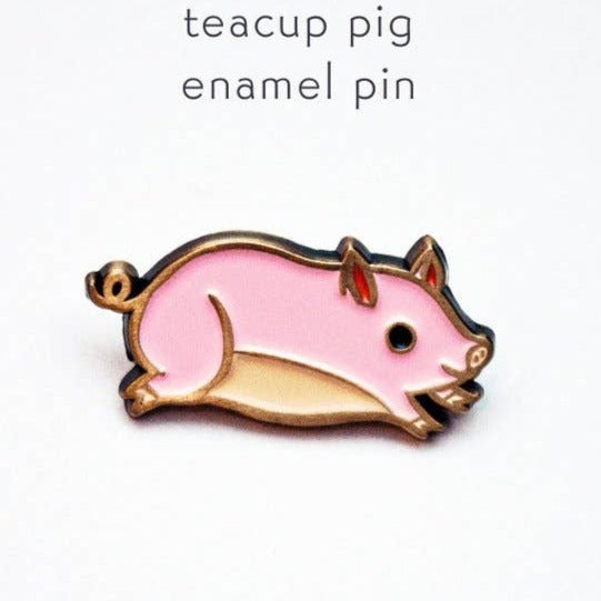 Pig Pin Teacup Enamel Pin
