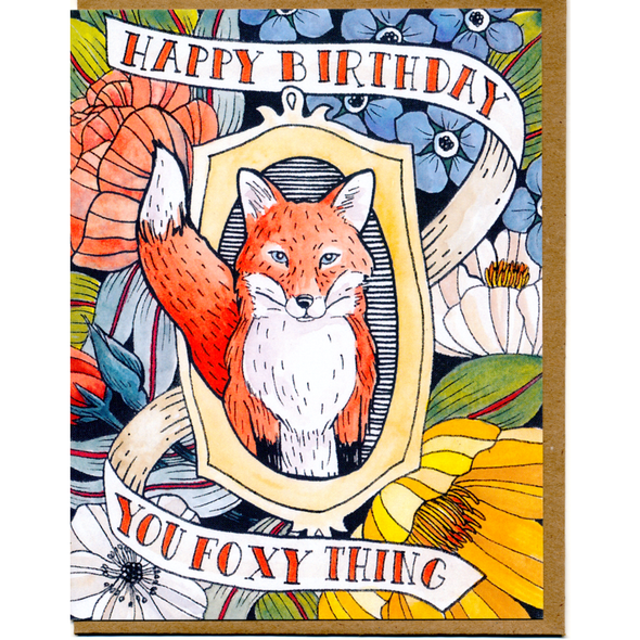 Happy Birthday You Foxy Thing Card