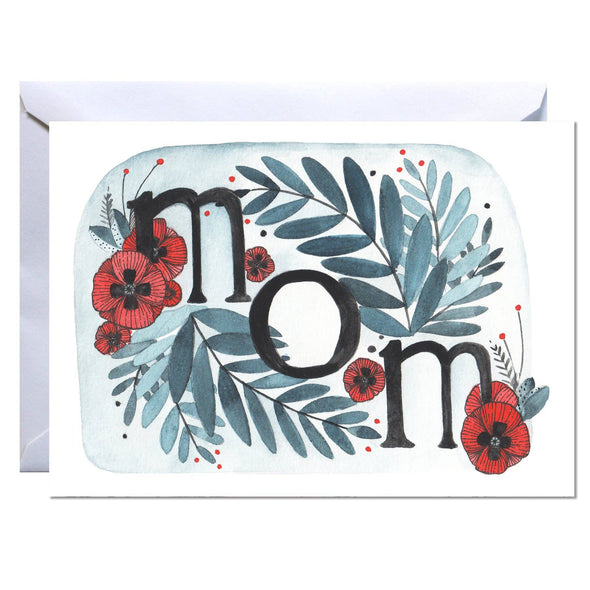Mom with Red Poppies Card