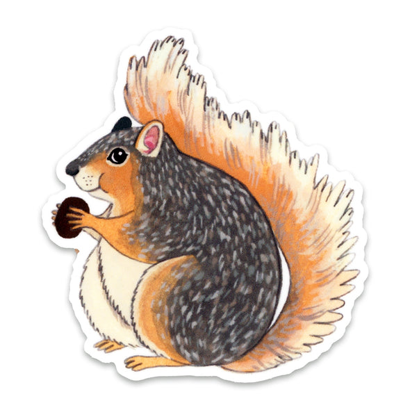 Happy Squirrel Vinyl Sticker