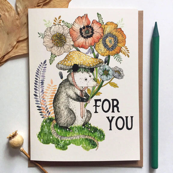 For You Opossum Greeting Card