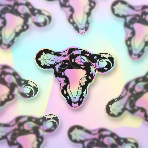 Snake Uterus Holographic Vinyl Sticker