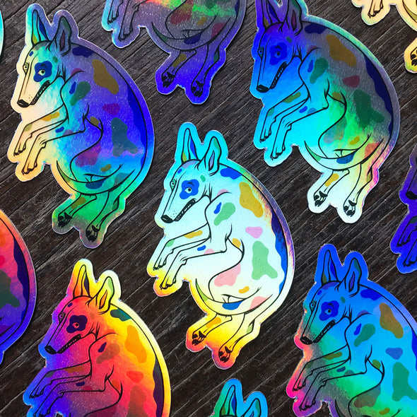 Holographic Doggo Sticker
