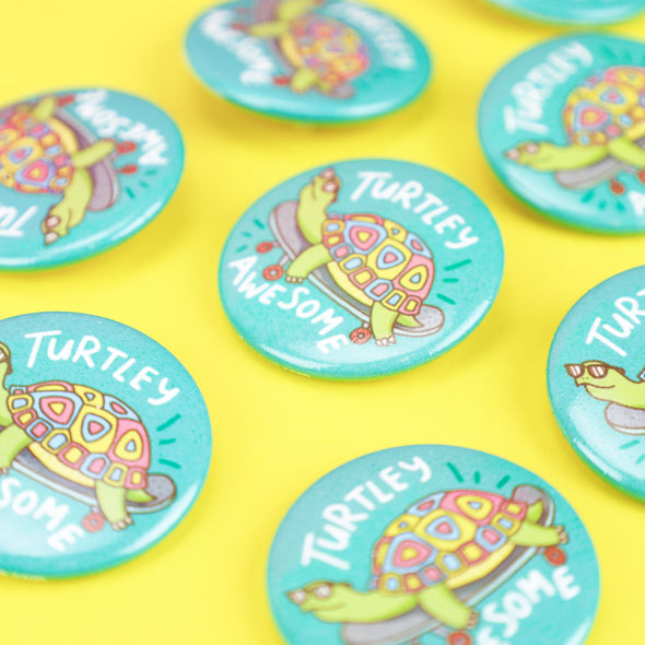 Turtley Awesome Pinback Button