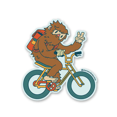 Biking Bigfoot Vinyl Sticker