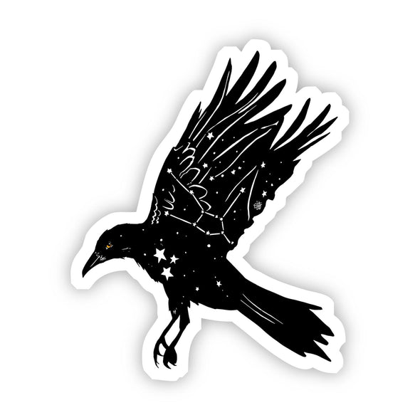 Crow with Stars Vinyl Sticker
