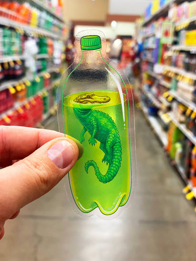 Danger Dew (aka "2-Liter Lurker") Alligator Clear Sticker