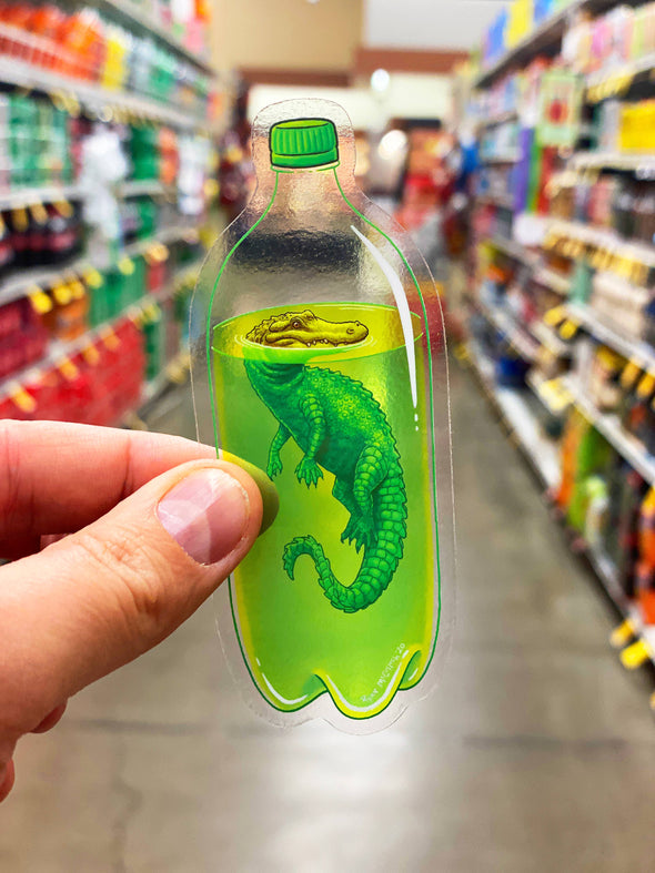 Danger Dew (aka "2-Liter Lurker") Alligator Clear Sticker