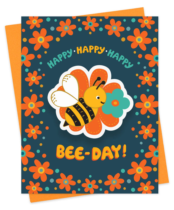 Bee-Day Sticker Birthday Card