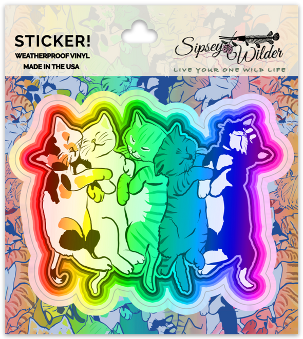 Rainbow Kittens Vinyl Sticker