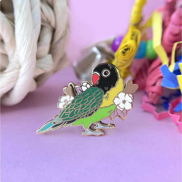 Masked Lovebird Enamel Pin