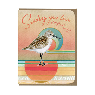 Sending Love Sandpiper - Encouragement Card