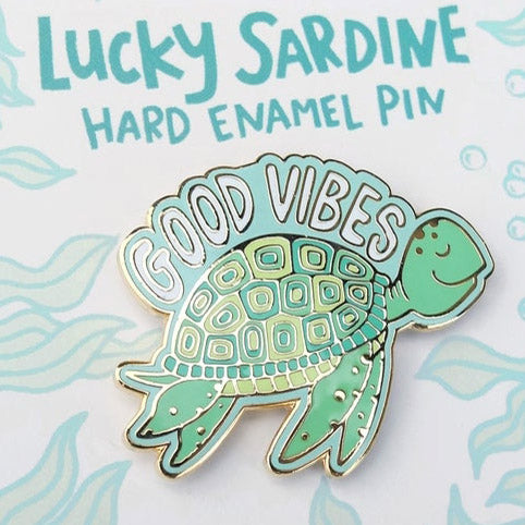Good Vibes Sea Turtle Enamel Pin