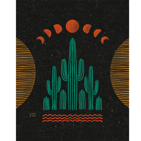 Symmetrical Saguaros Print (8x10)