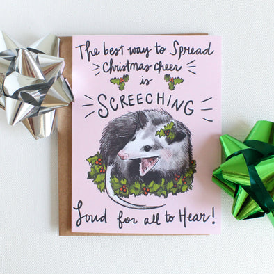 Possum Elf Christmas Card