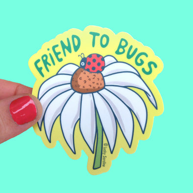 Friend To Bugs, Lady Bug Daisy Vinyl Sticker