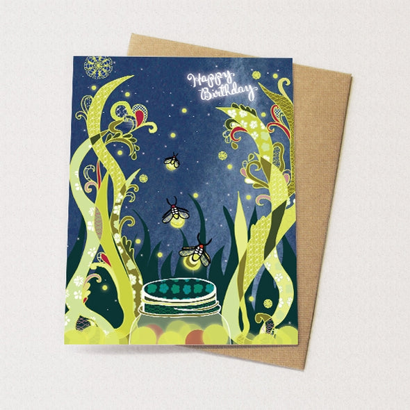 Fireflies Birthday card
