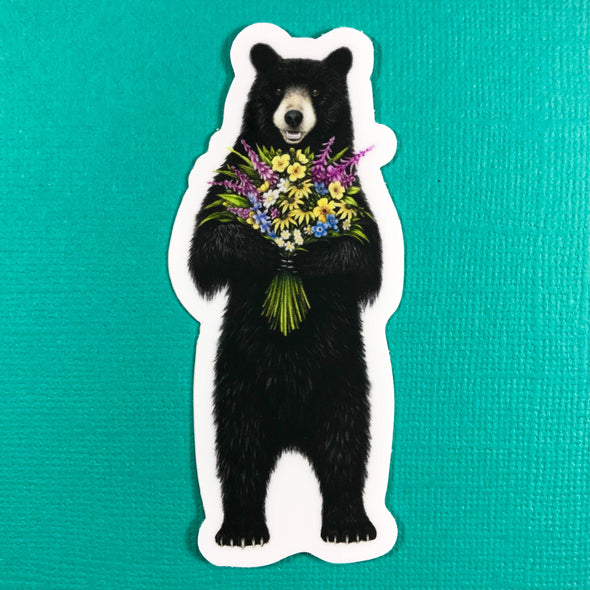 Bear Flower Bouquet sticker